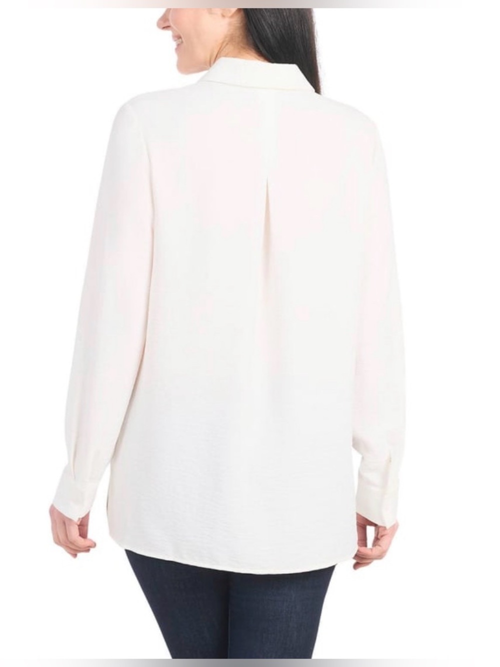 NWT Hilary Radley Women's Ivory Button-Front Long Sleeve Shirt XXL - Picture 4 of 6